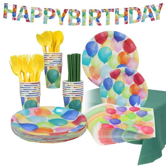 171 Piece Disposable Birthday Party Set